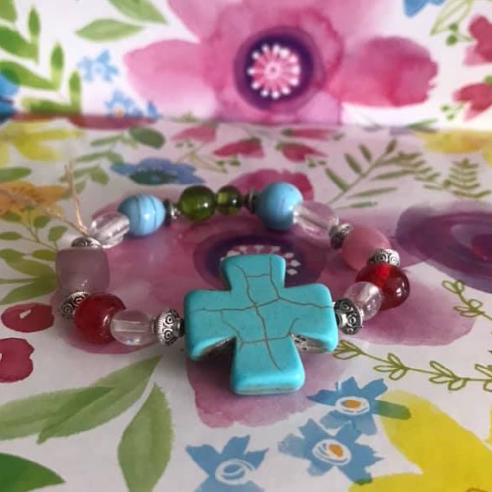 Handmade/New glass bead elastic bracelet